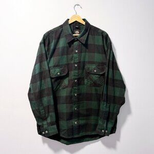 Stillwater Supply Green Buffalo Plaid Flannel Shirt L